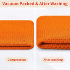 Homaxy 100% Cotton Waffle Weave Kitchen Dish Cloths, Ultra Soft Absorbent Quick Drying Dish Towels, 12 x 12 Inches, 8-Pack, Orange