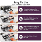 10-In-1 Vacuum Food Sealer Machine, 85Kpa 200W Automatic Food Sealer, Low Noise Food Vacuum Saver with Sealer Bags, Roll, Build-in Cutter, Handheld and Compact Design with Digital Timer