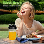 Nahida Blender for Smoothies, 1200W Smoothie Blender for Ices Crushing, Blenders with (2) 6-Fin Blades, Personal Blenders for Kitchen with 23oz, 32oz, 37oz Easy Go Cups for Juices, 1200W, Brown