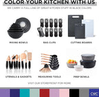 COOK WITH COLOR Silicone Cooking Utensils, Kitchen Utensil Set, Easy to Clean Silicone Kitchen Utensils, Cooking Utensils for Nonstick Cookware, Kitchen Gadgets Set, Mini, Black