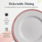 Portmeirion Potter's Brushstroke Dinner Plate (Set of 4) - 10.5" Earthenware Plate with Classic Brushstrokes - Microwave, Dishwasher, Freezer, Oven Safe - Ideal Modern Dinnerware Set (Red)