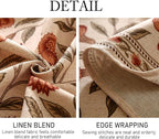 ISAENNE Designer French Long Tablecloth Rectangle,Linen Orange Floral Pattern Indoor Table Cloth,Wrinkle Resistant Decor Table Cloth for Dining Thanksgiving Kitchen Party,63"*102"-Alvarado D