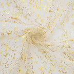 Artoid Mode 3Pcs Beige Gold Gauze Table Runner 120 Inch 10FT, Glitter Metallic Foil Sheer Dining Wedding Anniversary Holiday Birthday Table Decor for Home Party