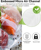 AENTGIU 400 Vacuum Sealer Storage Bags, 8x12 Inch Seal a Meal Bags, BPA Free Quart Bags, Compatible with All Heat Vacuum Sealers Machine, Heavy Duty, Great for vac storage, Meal Prep or Sous Vide