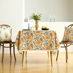 ISAENNE Designer Bohemian Floral Small Square Tablecloth,Linen Colorful Table Cloth,Wrinkle Resistant Decor Tablecloths for Dining Thanksgiving Kitchen Party Christmas,55"*55"-Estevan B
