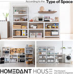 HOMEDANT House 5-Tier Laminated Metal Shelving Unit Adjustable Storage Utility Rack Heavy Duty Shelves Organization Multipurpose Shelf Kitchen Garage Pantry Closet 10Pack