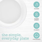 100 Count Disposable 9 Inch White Plastic Dinner Plates large