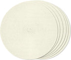 FunWheat Round Braided Placemats Set of 6 Place mats for Dining Tables Woven Heat Resistant Table Mats 15 inch (Ivory,6pcs)