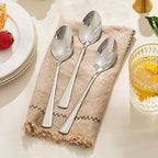 KINGSTONE 12 Piece Dinner Spoon Set, 18/10 Stainless Steel Spoons, Silver Food Grade Table spoons of 12, Metal Spoons for Home, Kitchen, Weddings, Parties or Restaurant, Dishwasher Safe-8.15inches
