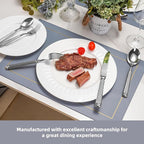 60-Piece 18/10 Heavy Duty Flatware Set for 12, High End Thick Handle Silverware Set, Luxury Forged Design, Dishwasher Safe