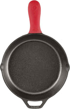 Lodge Silicone Hot Handle Holder - Dishwasher Safe Hot Handle Holder Designed for Lodge Cast Iron Skillets 9 Inches+ w/Keyhole Handle - Reusable Heat Protection Up to 500° - Red