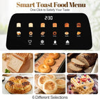4 Slice Toaster with Touch Screen Control, 1.5" Wide Long Slots, 6 Browning Levels & 6 Bread Types, Digital Timer, Memory, Defrost, Reheat (WHITE)