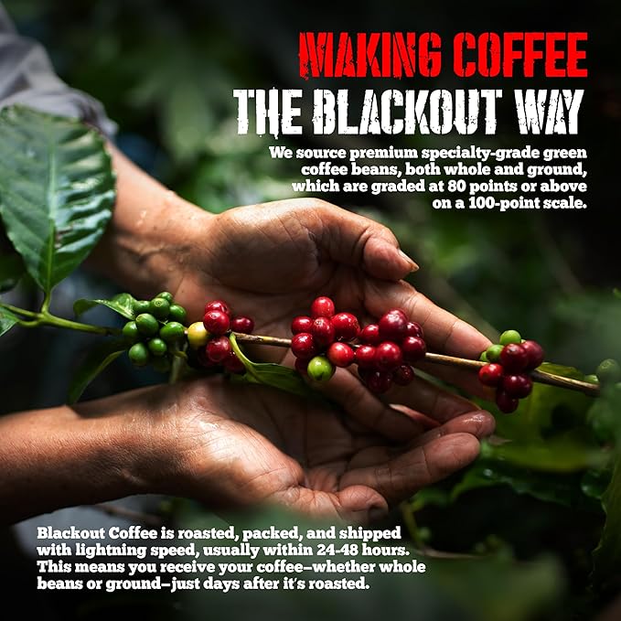 Blackout Coffee Chocolate Cherry Flavored Coffee Pods – Premium Roasted, Smooth Taste, Guilt-Free Indulgence – 18 Count Single-Serve Pods, American Made