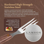 Lamson 7" Granny Fork with 3-Tines - High-Carbon Stainless Steel Forks, Riveted Walnut Handle - Versatile Kitchen Dinner utensil for Meat, Vegetables - Handcrafted in USA