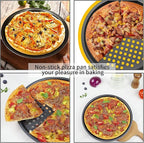 11 inch Pizza Pan With Holes, Carbon Steel Perforated Non-Stick Bakeware for Home Kitchen Oven, 2 Pack