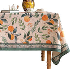 patdrea Designer Vintage Linen Square Table Cloth,Framhouse Linen Oranges and Leaves Pattern Tablecloth,Fall Decor Table Cover for Kitchen Dining Christmas,Thanksgiving,67"x67"-Palladin a