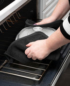 RITZ Terry Potholder & Hot Pad: Unparalleled Heat Resistant, Durable 100% Cotton – Ergonomically Designed for Optimal Grip – Easy-Care Machine Washable – 4-Pack, Black/Graphite