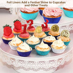 Gifbera White Foil Cupcake Liners Mini Size Muffin Baking Cups 300 Count