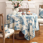patdrea Designer Vintage Cyan Rectangle Small Tablecloth,Linen Ancient Castle and Manor Pattern Tablecloths,Table Cover Cloth Decor for Kitchen Dining Christmas,Thanksgiving,55"x71"-Lucerne a