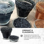 Snowy River Black, Cocktail & Margarita Sugar Rimmer - Vibrant Naturally Colored Sugar for Cocktail Rimming, Baking & Decorating, Medium Crystal - 80oz