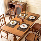 KXN Placemats Set of 6, Dual-Layer Thickened Faux Linen Table Mats, Heat Resistant & Wrinkle-Free, Machine Washable Cloth Place Mats for Kitchen Dining Indoor Outdoor (Brown)