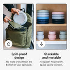 STOJO Collapsible Bowl 5 Set - Cashmere, 36oz - Reusable Silicone Bowl for Hot and Cold Food - Perfect for Travel, Meal Prep, To-Go Lunch, Camping & Hiking - Microwave & Dishwasher Safe