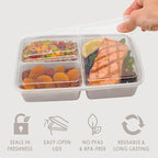 Bentgo Prep - 20-Piece 3-Compartment Reusable Meal Prep Containers with Lids, PFAS & BPA Free Materials, Durable, Microwave, Freezer, & Dishwasher Safe To Go Food Storage (Stone Gray)