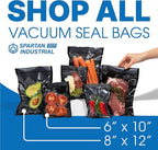Spartan Industrial 8" X 12" Vacuum Seal Bags - 100 Count BPA-Free Food Storage Bags for Marinating, Freezing, Sous Vide Cooking