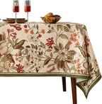 ISAENNE Designer Bohemian Linen Long Rectangle Tablecloth,Colorful Floral Pattern Table Cloth,Wrinkle Resistant Decorative Tablecloths for Dining Thanksgiving Kitchen Party,63"*94"-Grace A