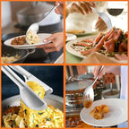 12-Piece Large Serving Utensils Set, E-far Stainless Steel 9.8 Inch Serving Slotted Spoons, 9.9 Inch Fork, 9.4 Inch Tong for Buffet Catering Banquet, Mirror Finish & Dishwasher Safe