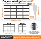 HOMEDANT 28"W x 12.3"D x 59.5"H 5-tier Boltless Metal Shelving Unit Adjustable Garage Storage Utility Rack Heavy Duty Shelves Organization Multipurpose Shelf Warehouse Kitchen Living Room pantry 3Pack