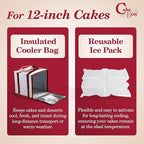 Cakebon 12-Inch Insulated Cake Bag with Ice Pack Sheets – Premium Cooling Solution for Cakes, Pastries & Cupcakes – Durable, Reusable, Moisture-Proof Design for Bakers & Food Deliveries (1-pack)
