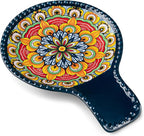 vancasso Ceramic Spoon Rest for Stove Top, 7.7 Inch Cooking Spoon Holder for Kitchen Counter Decor, Spoon Holder for Coffee Spoon Rest, Spoon Cradle, Spatula, Spoons or Tongs, Decorations, Blue