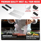 128 PCS Griddle Accessories Kit - Premium Flat Top Grill Accessories Set for Blackstone & Camp Chef, Stainless Steel BBQ Tool Utensils Gift Grilling Set for Lover Outdoor Men Women dad