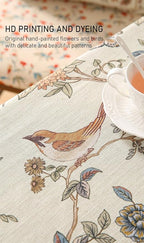 ISAENNE Designer French Light Beige Square Tablecloth,Linen Florals and Birds Pattern Table Cloth,Anti-Wrinkle Decorative Tablecloths for Dining Thanksgiving Kitchen Party,67"*67"-Cornucopia