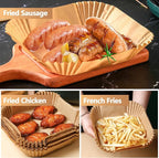 10 Inch Air Fryer Paper Liners, 150Pcs Air Fryer Liner Disposable, Oil-Proof & High-Temperature Resistant Parchment Baking Paper for Air Fryer, Microwave and Oven（Bottom Is 9 Inch）