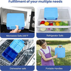 Bento Lunch Box for Kids with 8oz Soup Thermo,Kids Leakproof Lunch Food Containers with 4 Compartment,Kid Insulated Thermo Hot Food Jar for School,Trvael-Blue