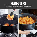 GreenLife 8QT Slow Cooker, Non-Toxic PFAS-Free Ceramic Nonstick Removable Interior Bowl, Programmable, Family Friendly, Keep Warm, Stovetop & Oven Safe, Dishwasher Safe Parts, Timer, Glass Lid, Black