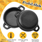 Mini Cast Iron Skillets 5 x 5 x 1.3 Inch Cast Iron Pan Small Ramekin Set Black Casserole Dish Cookware Oven Safe Mini Skillets for Kitchen Indoor Outdoor Picnic (6 Pack)