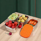 3 Pcs 8oz Stainless Steel Kids Lunch Box, Small Snack Containers with Lids, Reusable Leak Proof Lunchbox, Salad Dressing Container to Go, Mini Bento Box for Daycare School