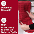 All-Clad Solid Kitchen Towels: Highly Absorbent, Super Soft Long Lasting - 100% Cotton, 17"x30" Tea Towels for Cleaning & Drying Dishes, Pans, Glassware, or Countertops, (2-Pack), Chili