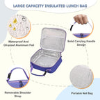 Bento Lunch Box for Kids with 8oz Soup Thermo, Leak-proof Lunch Food Containers with 5 Compartment, Insulated Lunch Bag & 17oz Stainless Steel Water Bottle for School, Trvael