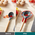 vancasso Ceramic Spoon Rest for Stove Top, 7.7 Inch Cooking Spoon Holder for Kitchen Counter Decor, Spoon Holder for Coffee Spoon Rest, Spoon Cradle, Spatula, Spoons or Tongs, Decorations, Red