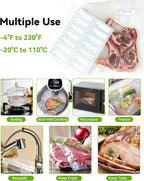 AENTGIU 400 Vacuum Sealer Storage Bags, 8x12 Inch Seal a Meal Bags, BPA Free Quart Bags, Compatible with All Heat Vacuum Sealers Machine, Heavy Duty, Great for vac storage, Meal Prep or Sous Vide
