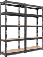 HOMEDANT 28"W x 12.3"D x 59.5"H 5-tier Boltless Metal Shelving Unit Adjustable Garage Storage Utility Rack Heavy Duty Shelves Organization Multipurpose Shelf Warehouse Kitchen Living Room pantry 2Pack