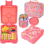 Rainbow Bento Lunch Box Set, 25.36 oz Capacity, Stainless Steel Insulated Soup Thermo, Leak-proof Bento Box, Microwave and Dishwasher Safe