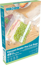Home Logic Vacuum Bags for Food Sealer Pre-Cut Combo Pack 16gal & 32qt for Freezer and Sous Vide - Microwave Safe Clear