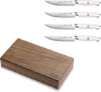 Cangshan Thomas Keller Signature Collection Swedish Powder Steel Forged, 4-Piece Fine Edge Steak Knife Set w/Walnut Box, White