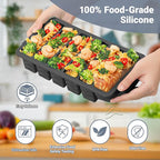 1/2 Cup Silicone Freezer Molds with Lid, 2-Pack Silicone Freezer Trays for Soup, Sauce & Broth – Meal Prep Containers, Large Ice Cube Tray, Oven & Dishwasher Safe