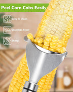 3 Pcs Corn Peeler For Corn On The Cob, Corn Cob Stripper Tool, Stainless Steel Corn Peeler, Corn on the Cob Remover, Fast and Safe, Corn Cutter for Outdoor Dining, Home Kitchens